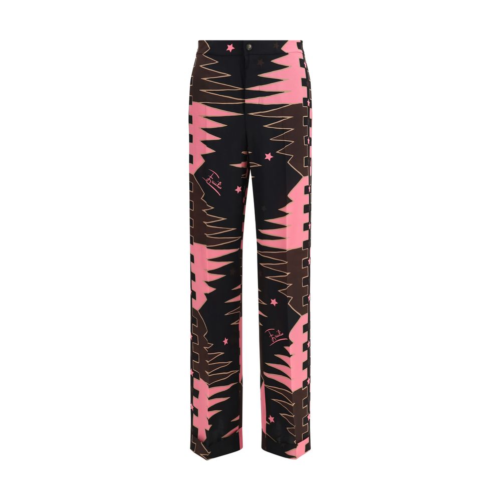 Emilio Pucci Multicolor Silk Casual Pants
